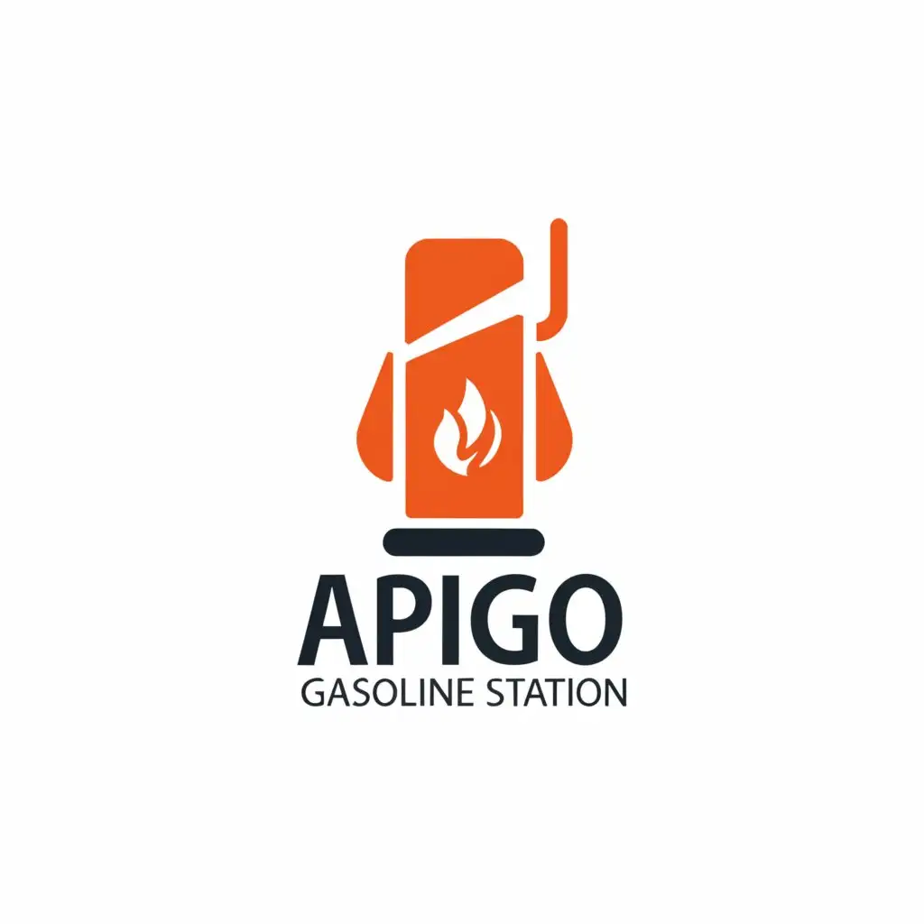 a logo design,with the text "Apigo Gasoline Station ", main symbol:Gasoline,Moderate,be used in Retail industry,clear background