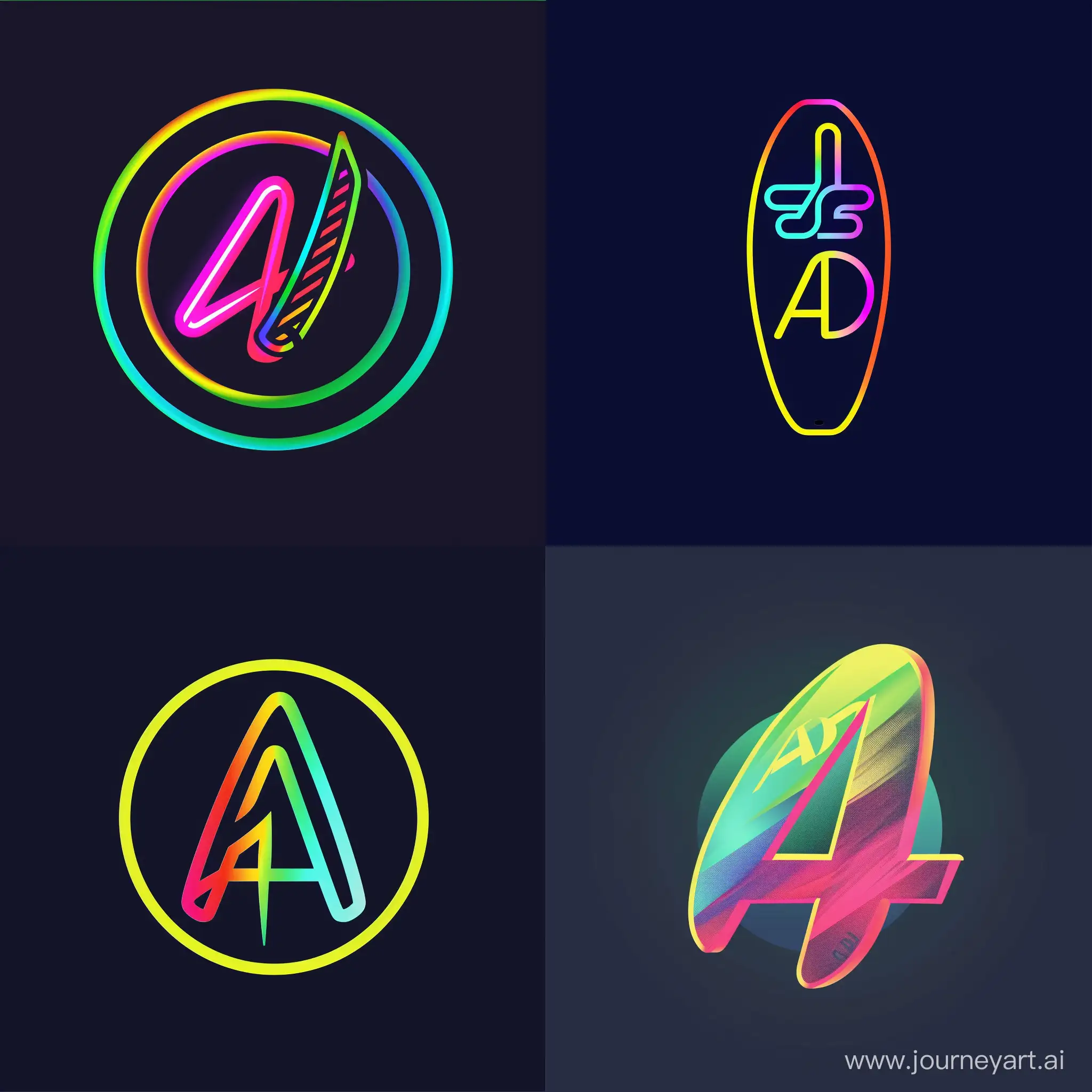 Logo in fluorescent colors for a SUP rental startup called "AD". название "AquaDrive"