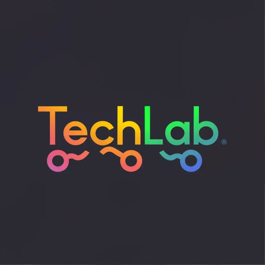 a logo design,with the text "Techlab", main symbol:Minimal logotype, letter gap filled with CMYK color,complex,be used in Technology industry,clear background