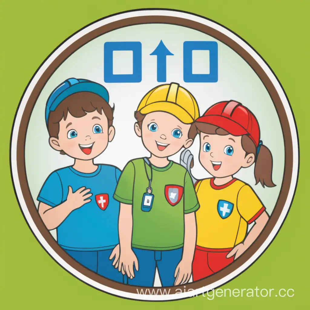 Childrens-Safety-Awareness-Health-Emblem-in-Circular-Picture