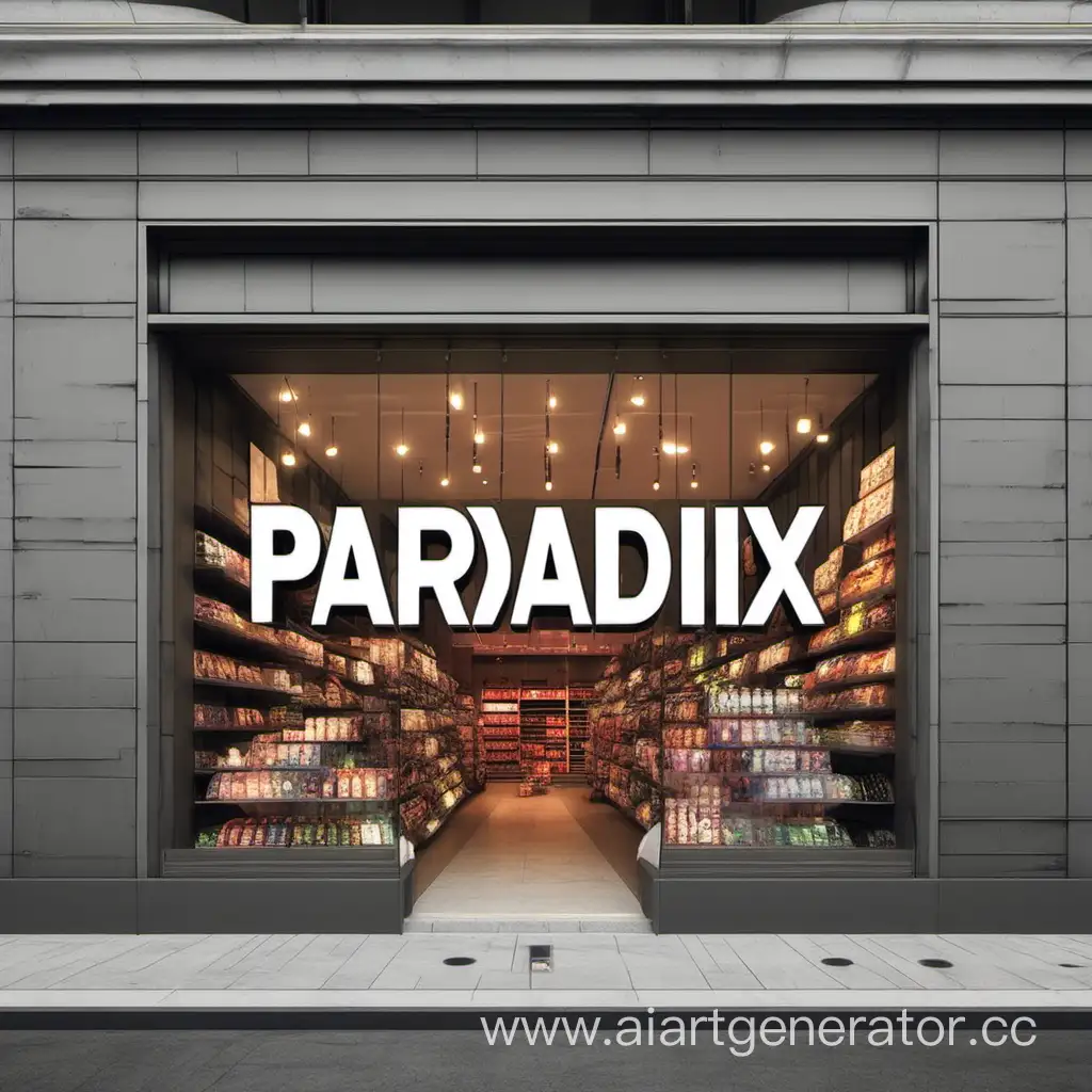 магазин с текстом Paradix