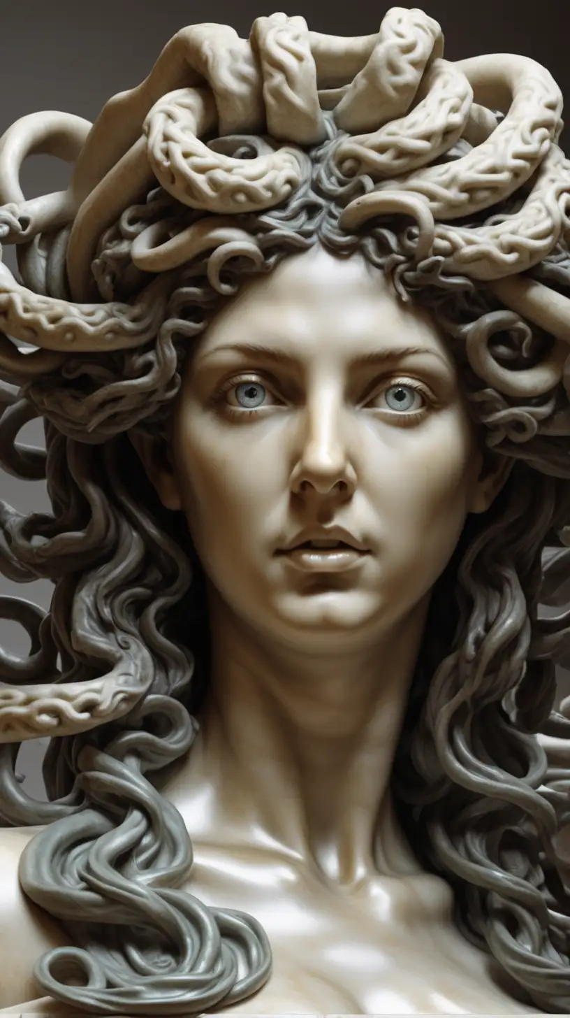 HyperRealistic Michelangelo Sculpture Captivating Beauty of Medusa