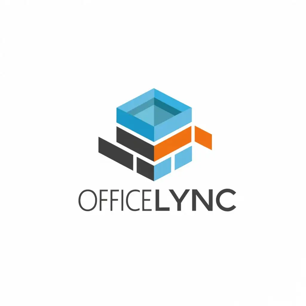 LOGO-Design-for-OfficeLync-Futuristic-Blue-Box-Symbol-in-a-Clear-TechForward-Aesthetic