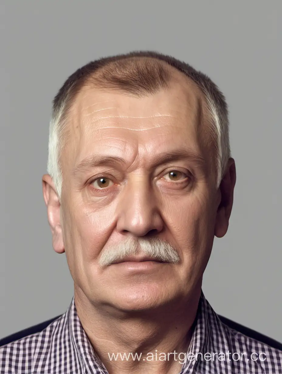 Русский Мужчина 60 лет короткая окуратная стрижка (Фото паспорта)