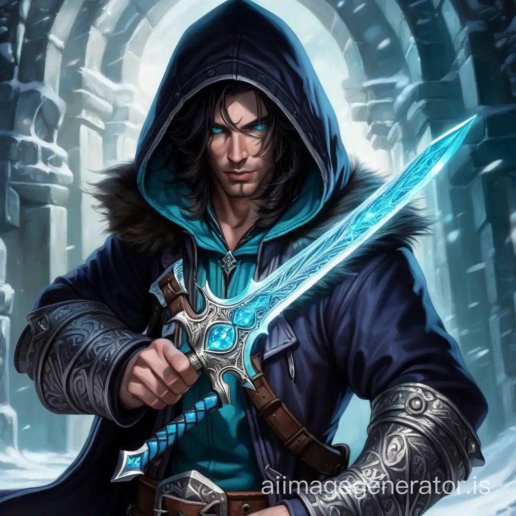 Mysterious Male Soulknife Rogue with Ice Dagger and Hood | AI Image ...