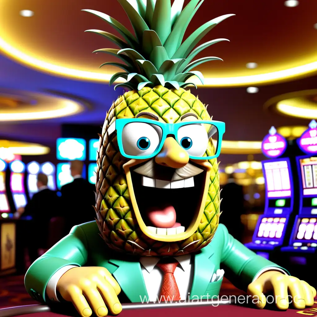 Mr. Pineapple at the casino