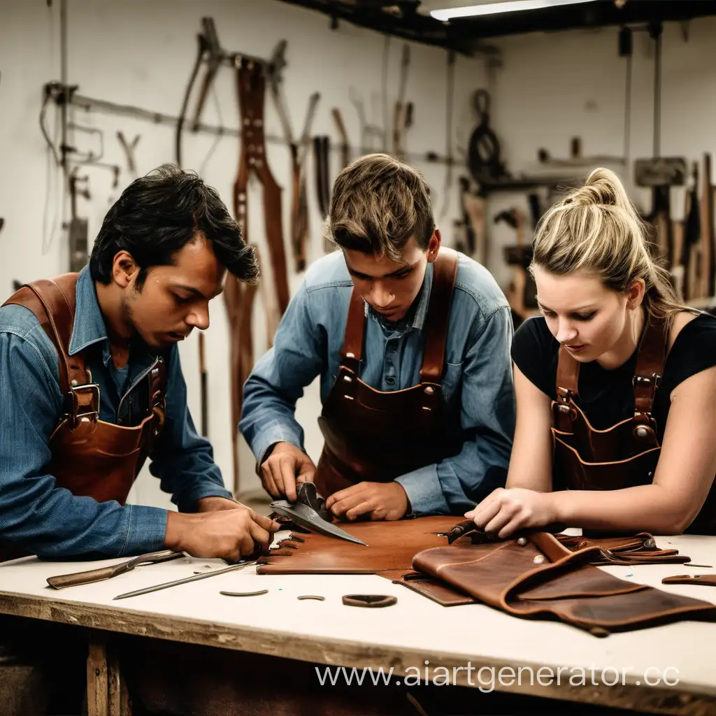 Young-Leatherworkers-Crafting-Unique-Designs