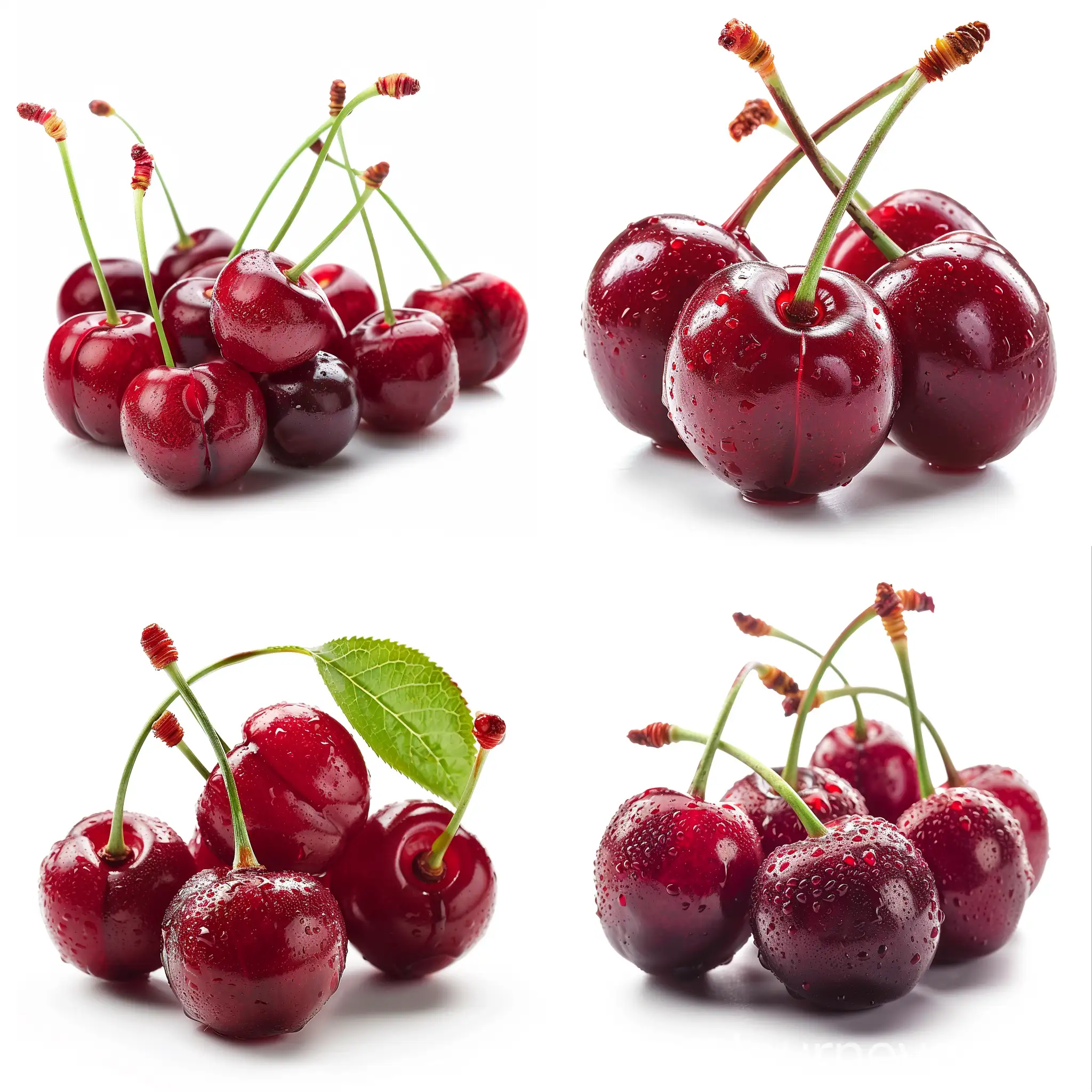 Sour-Cherry-on-White-Background-Vibrant-Fruit-Photography