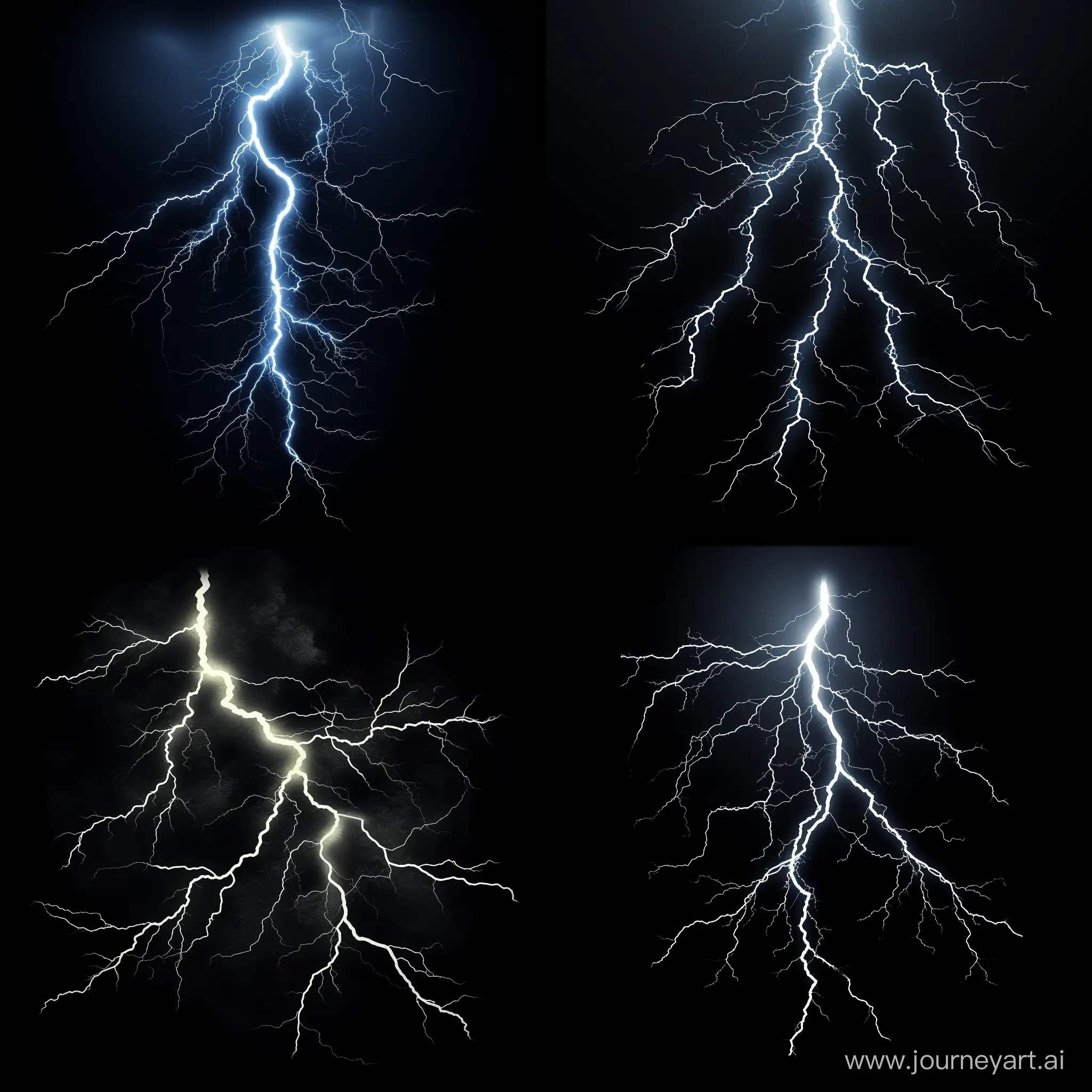 lightning on a black background