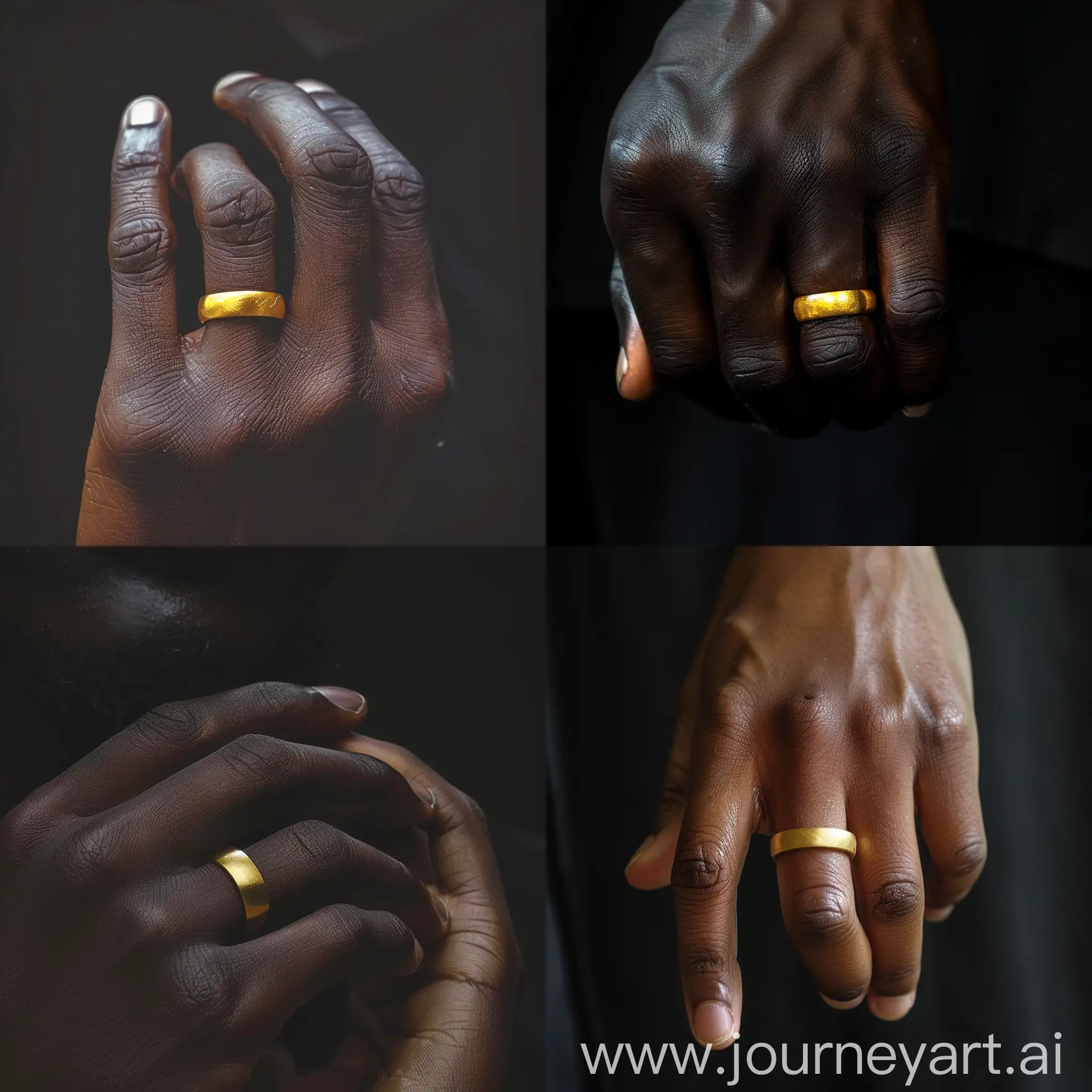 Elegant-Black-Hand-Holding-Gold-Ring