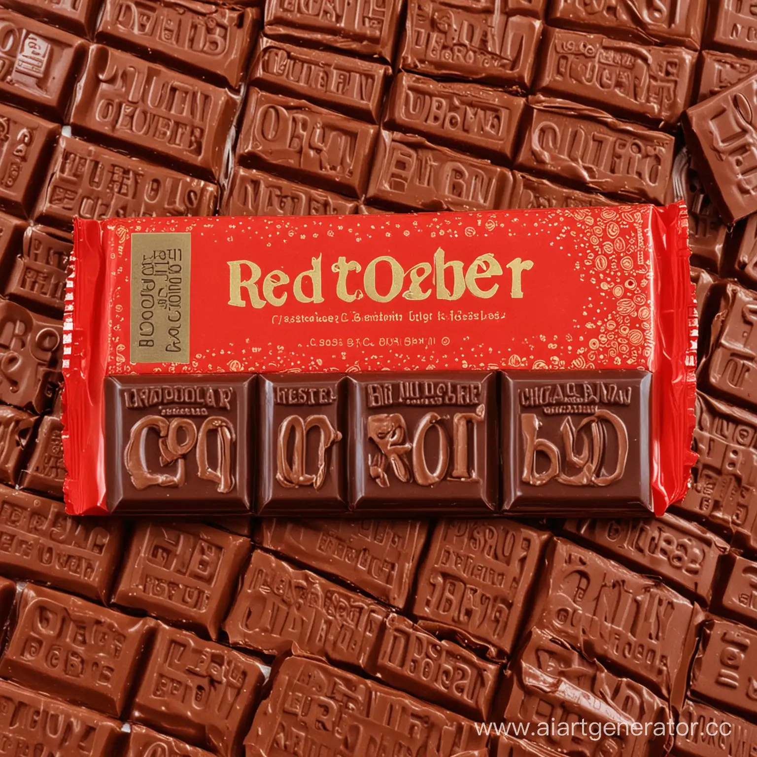 Шоколадные батончик с надписью "Красный октябрь"