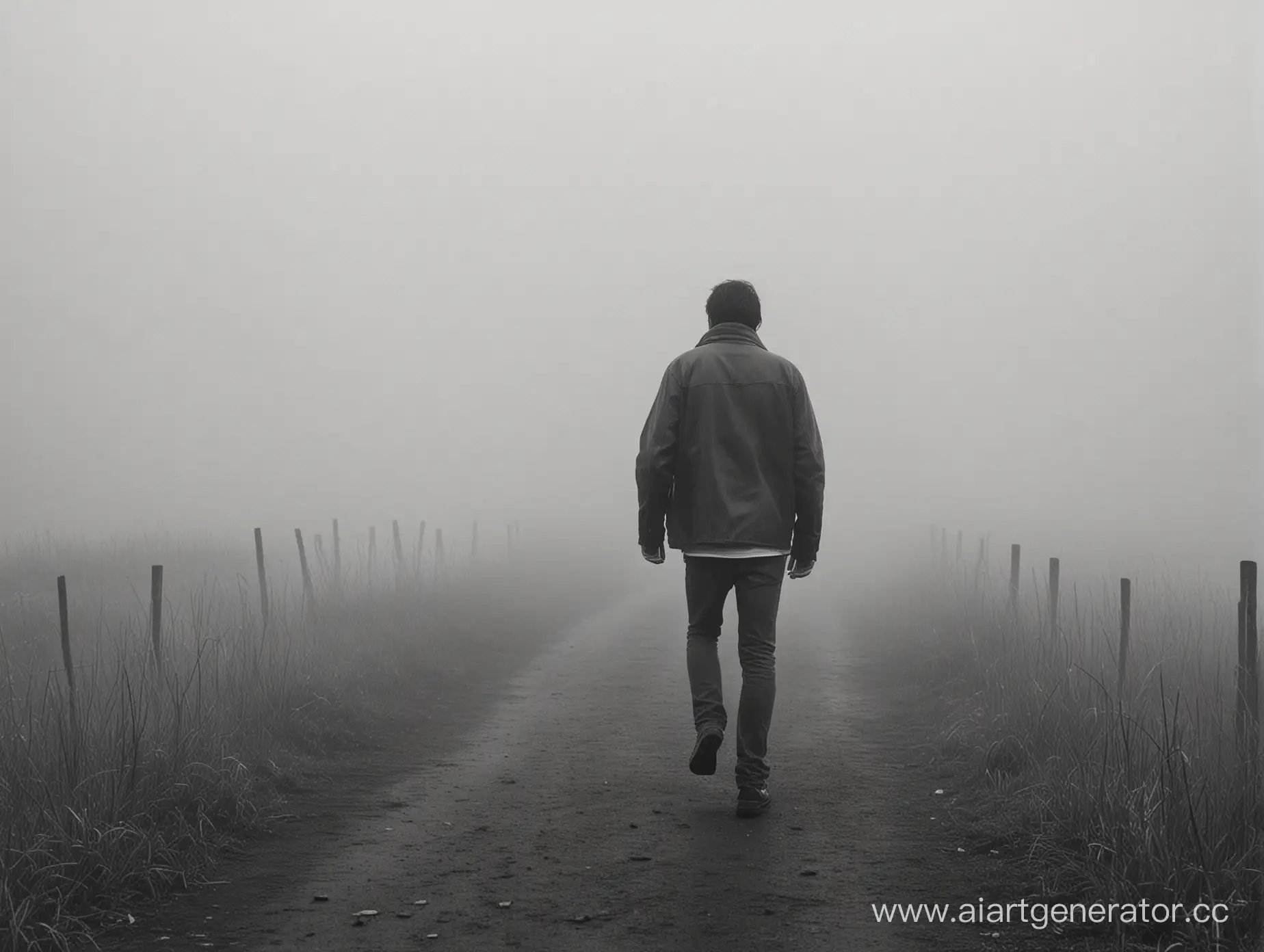 Man-Walking-into-the-Enigmatic-Fog