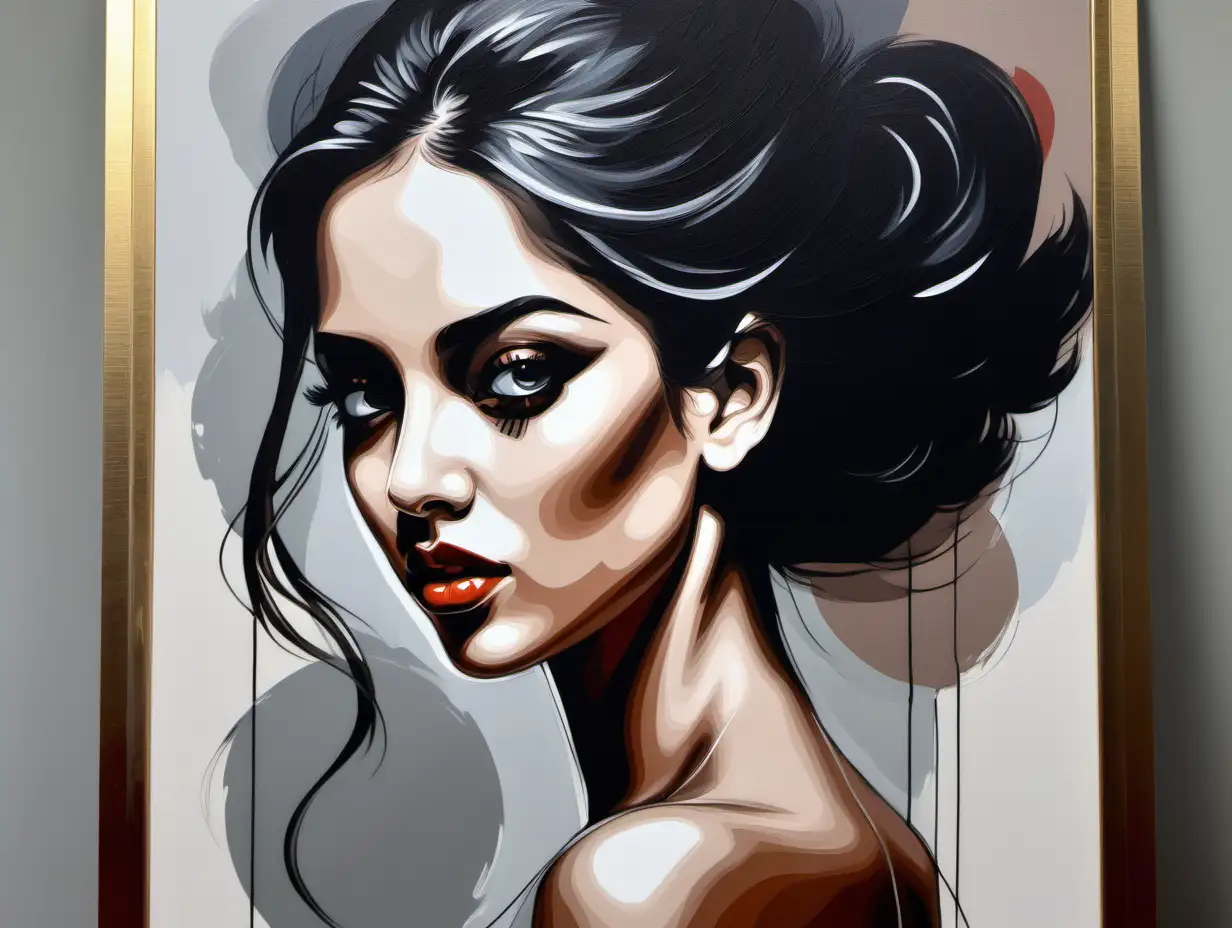 contemporary art style painting of  women