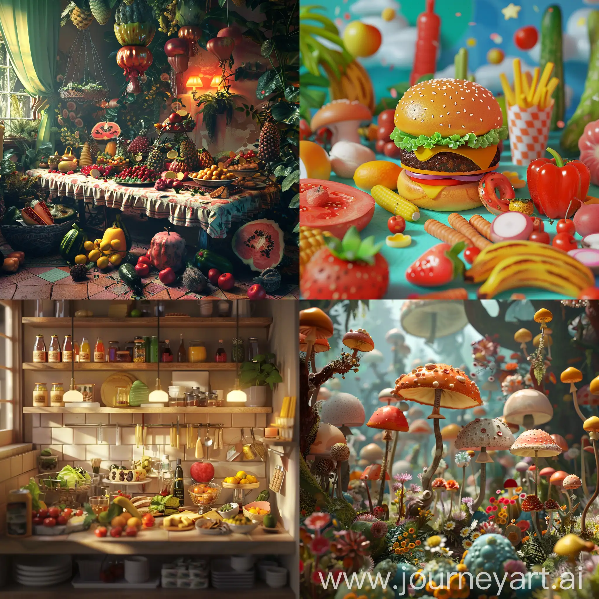 Food is an exhibit in a museum :: 3D animation 