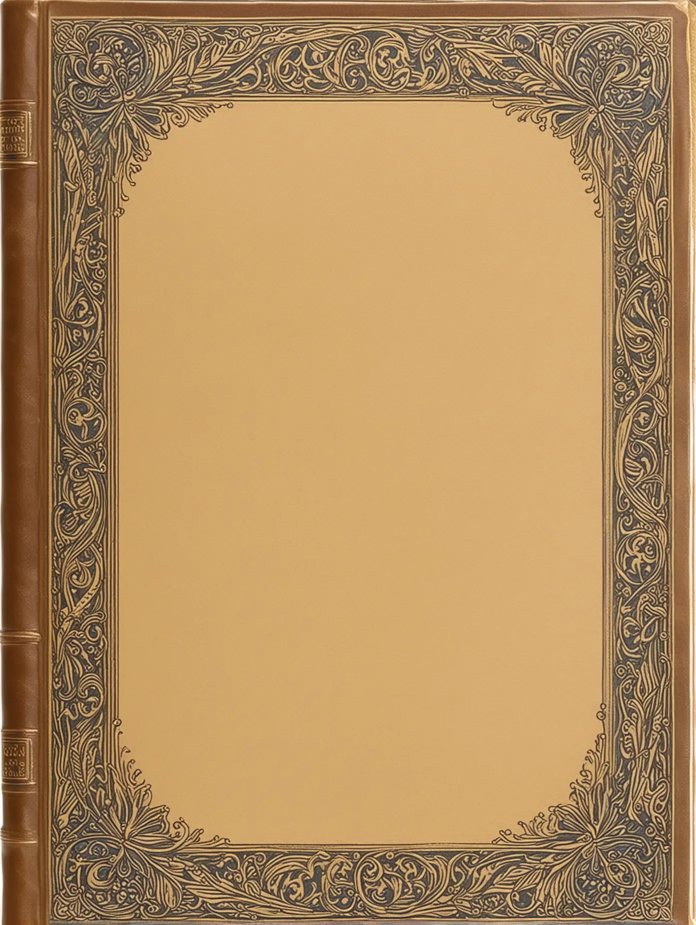 A blank book cover with a merlin border