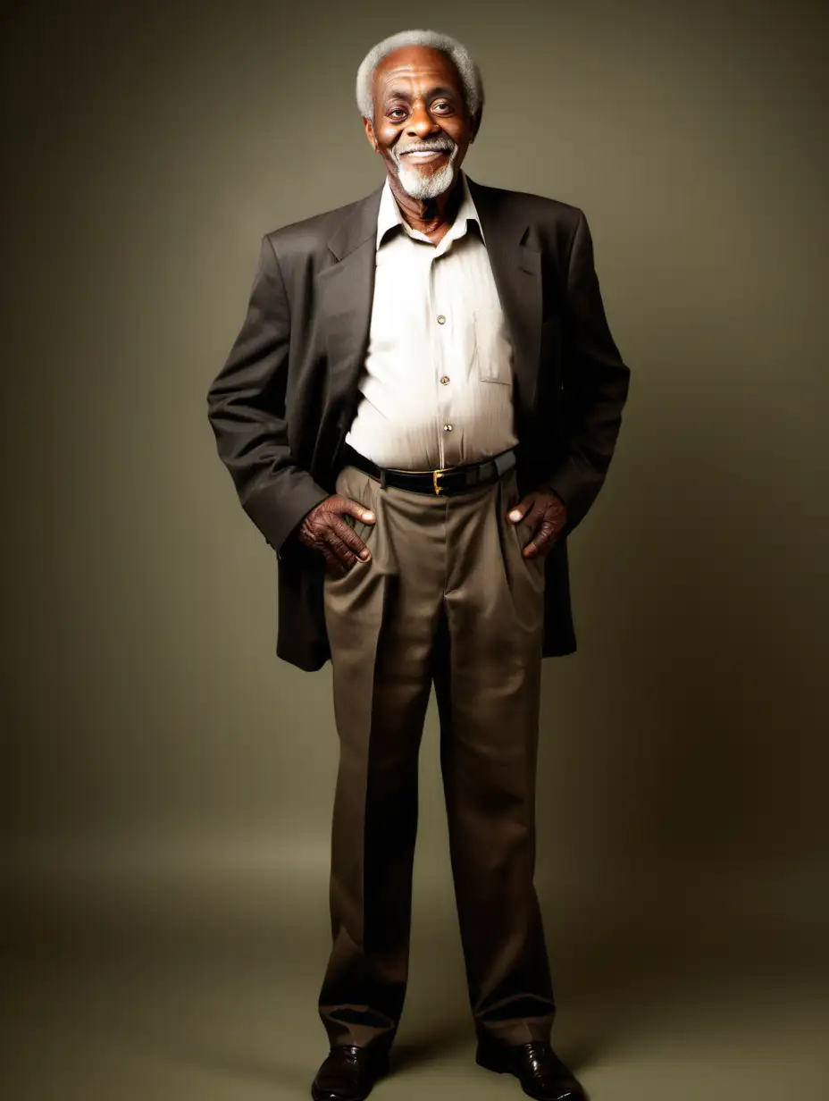 a handsome african american old man full body photo