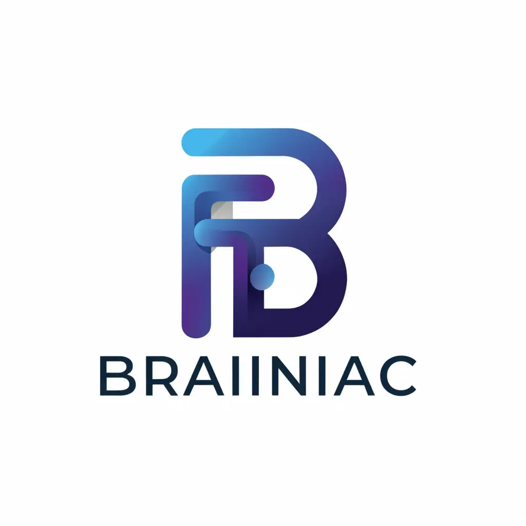 a logo design,with the text "Brainiac", main symbol:a B letter,Moderate,be used in Technology industry,clear background