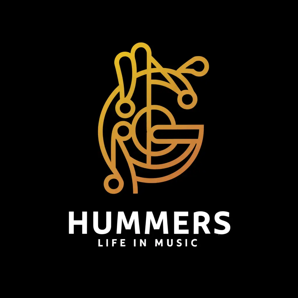 a logo design,with the text "Hummers, life in music", main symbol:Music notes,complex,be used in Entertainment industry,clear background