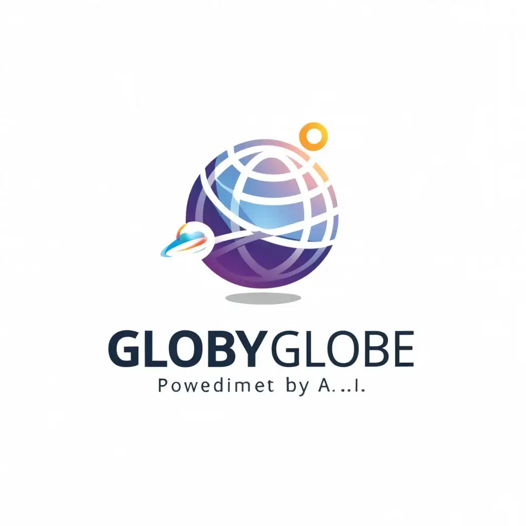 a logo design,with the text "Globy Globe", main symbol:Powered By A.I,Minimalistic,be used in Entertainment industry,clear background