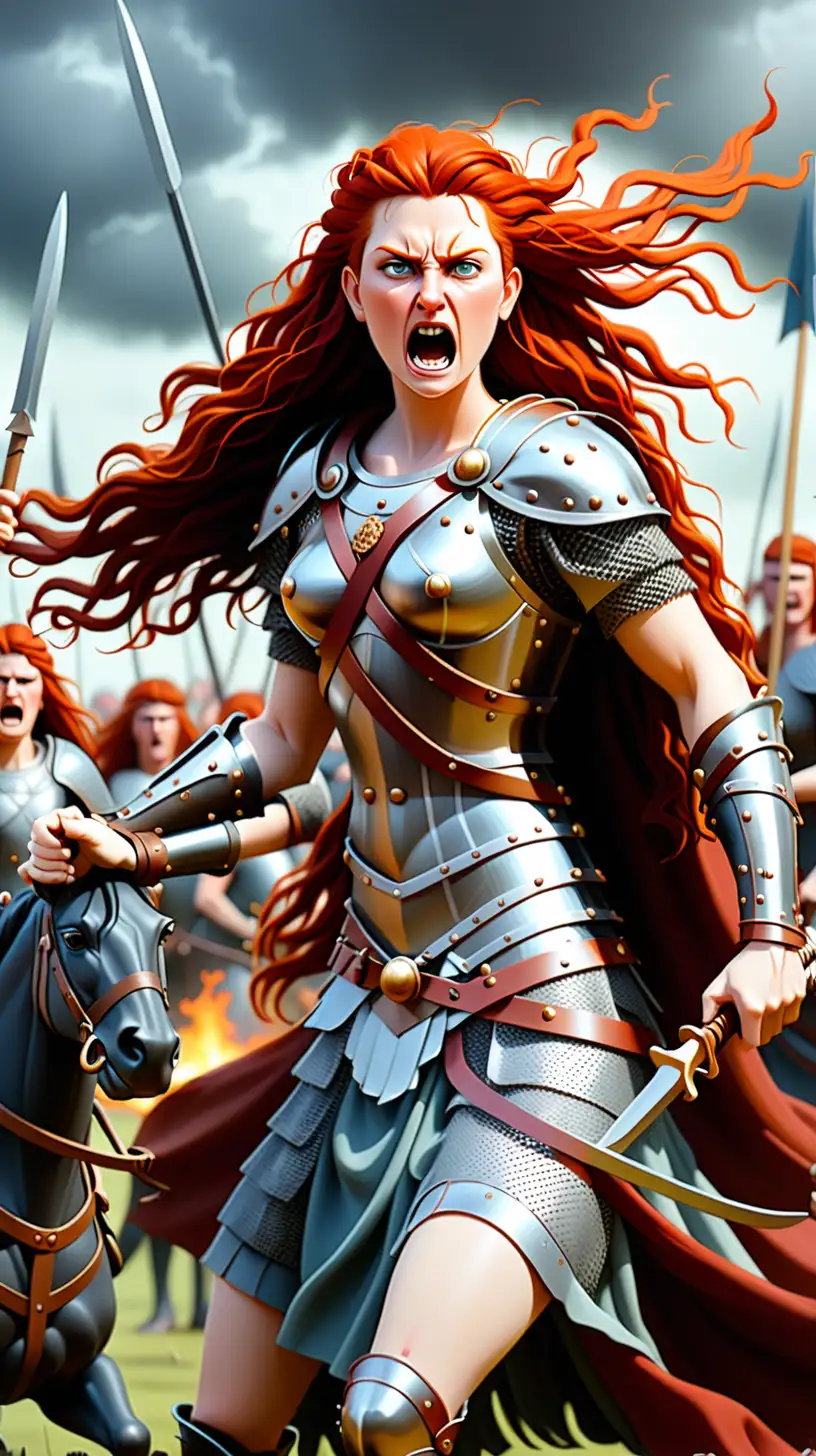 Queen Boudica Leading Her Army into Battle