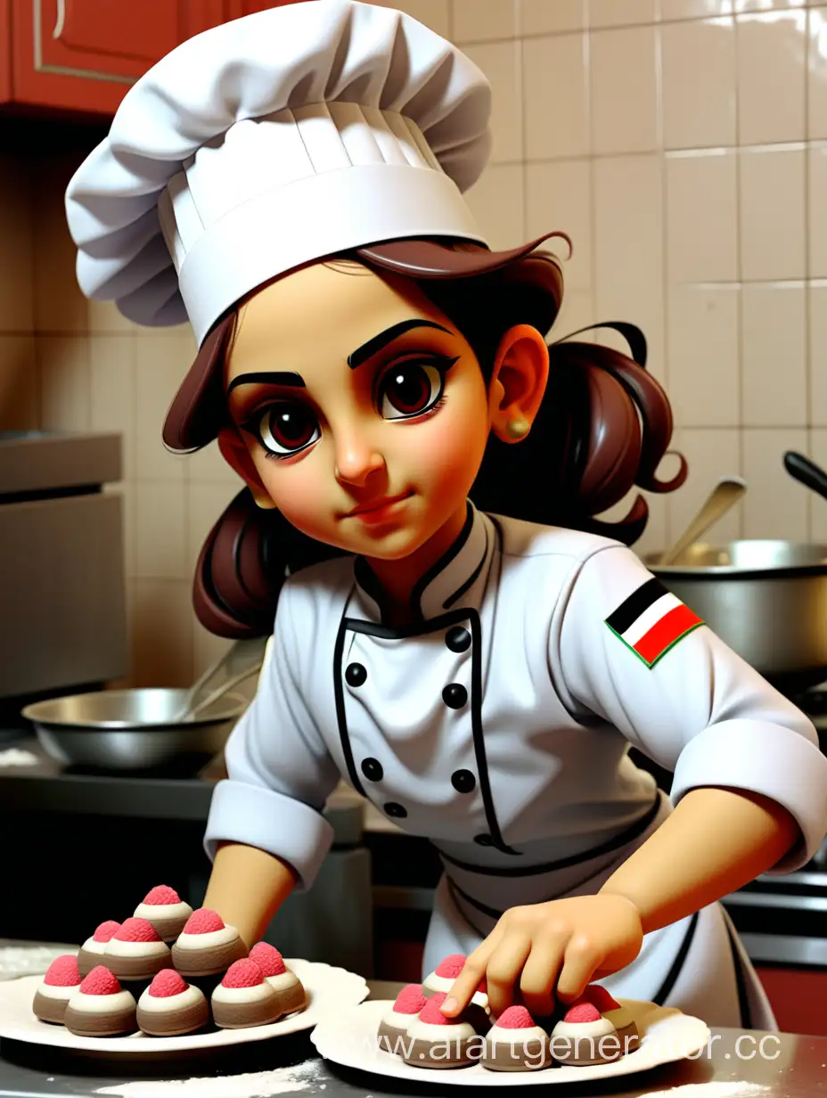 Talented-Iraqi-Chef-Girl-Crafting-Delicious-Desserts