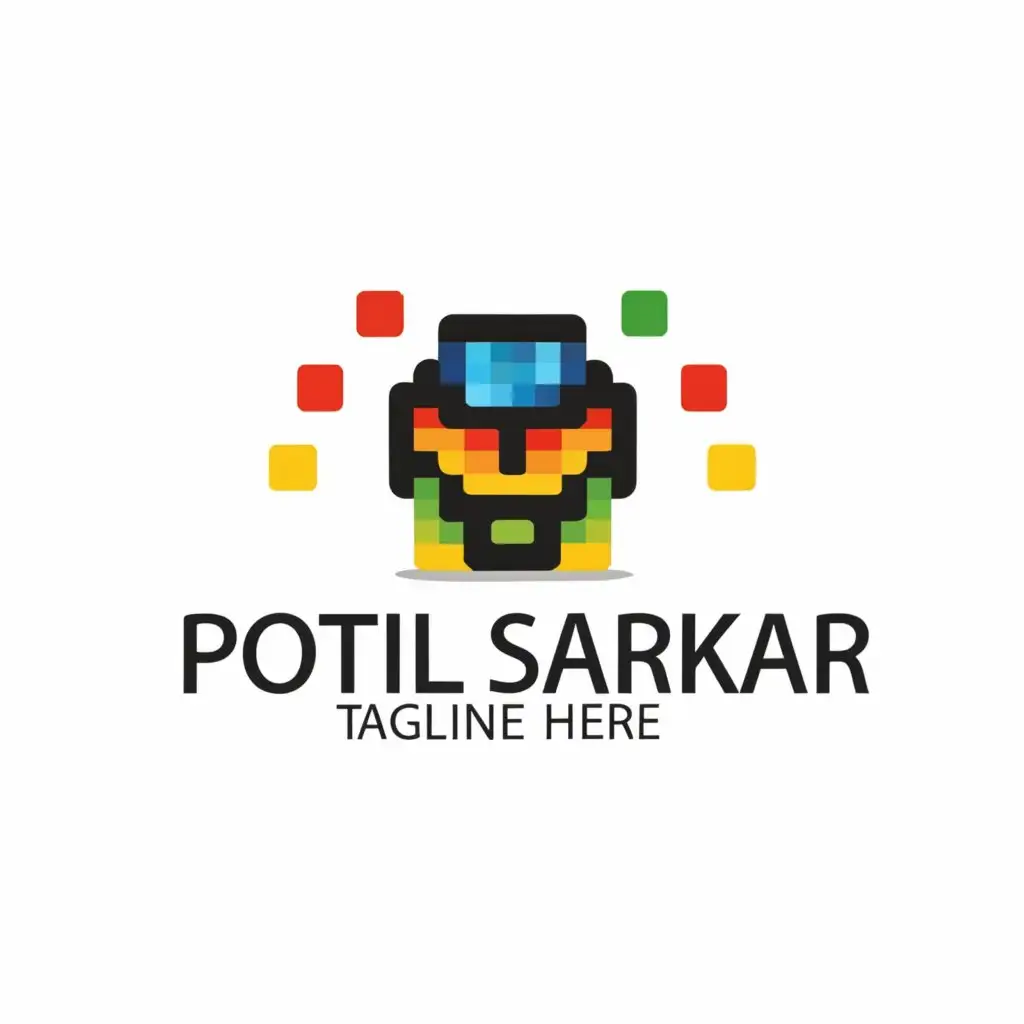 a logo design,with the text "POTIL SARKAR", main symbol:GAMER,Minimalistic,clear background