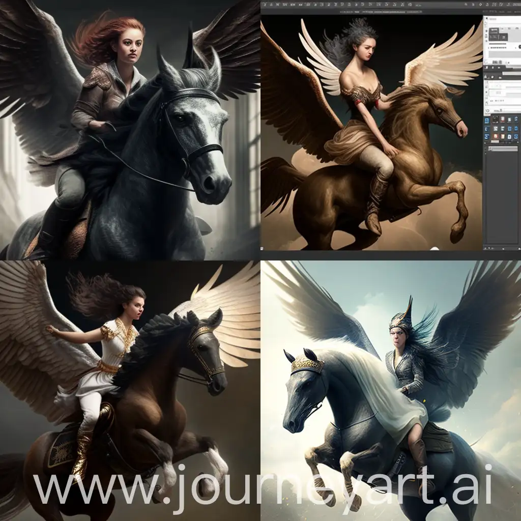 Woman-Riding-Majestic-Winged-Horse-in-Realistic-300dpi-Photo