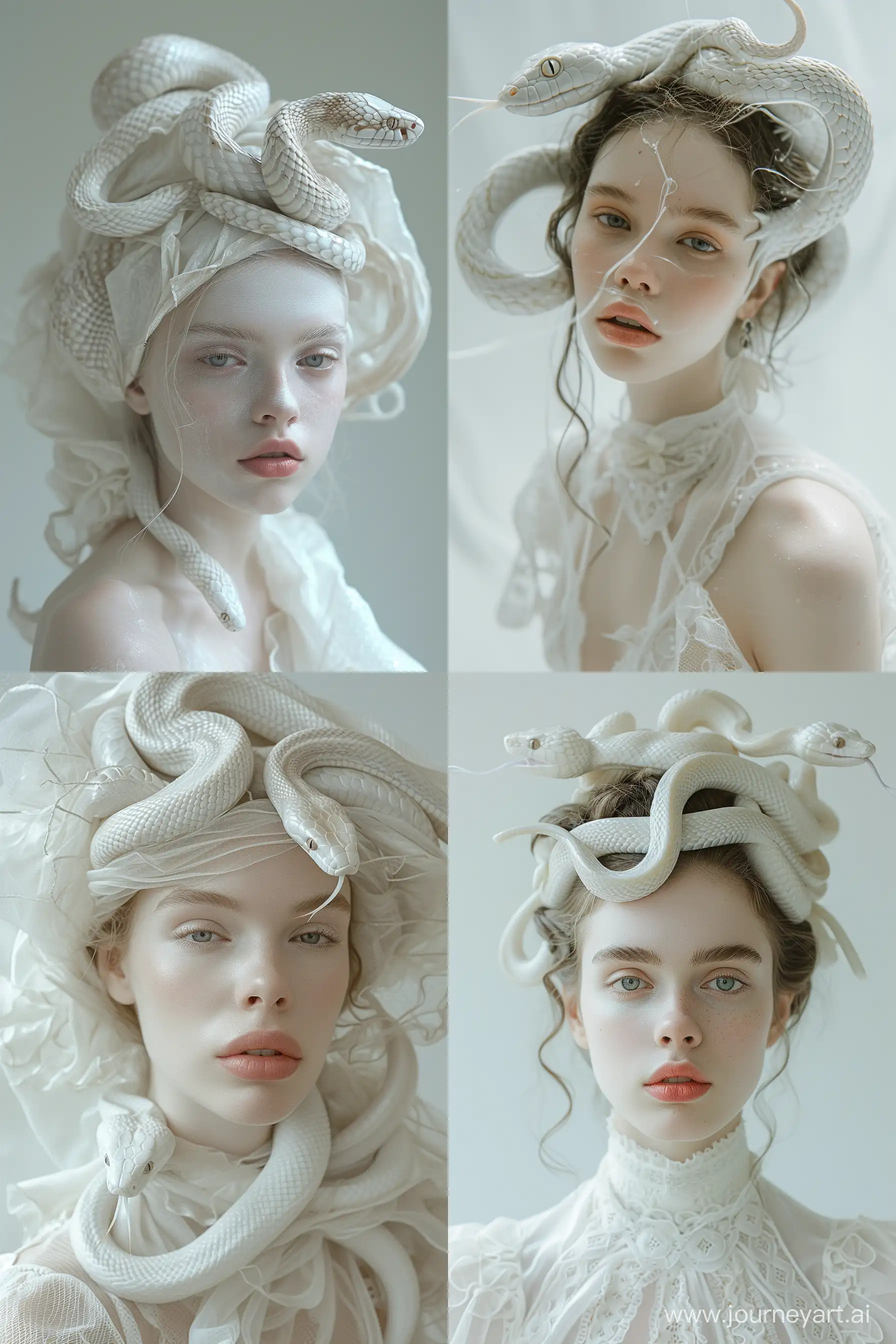 Elegant-White-Porcelain-Model-with-Serpentine-Headpiece-in-Professional-Studio-Portrait