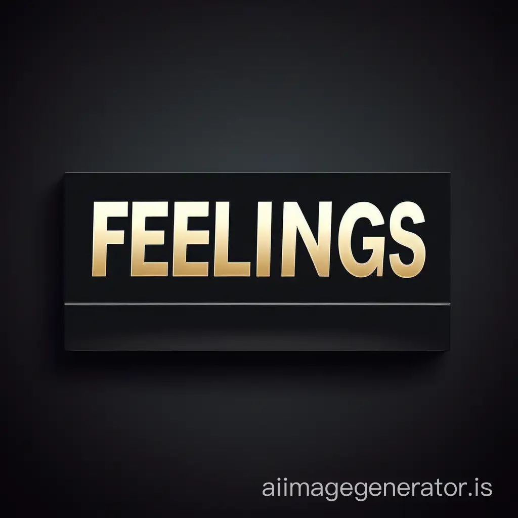 "feelings" label on dark background