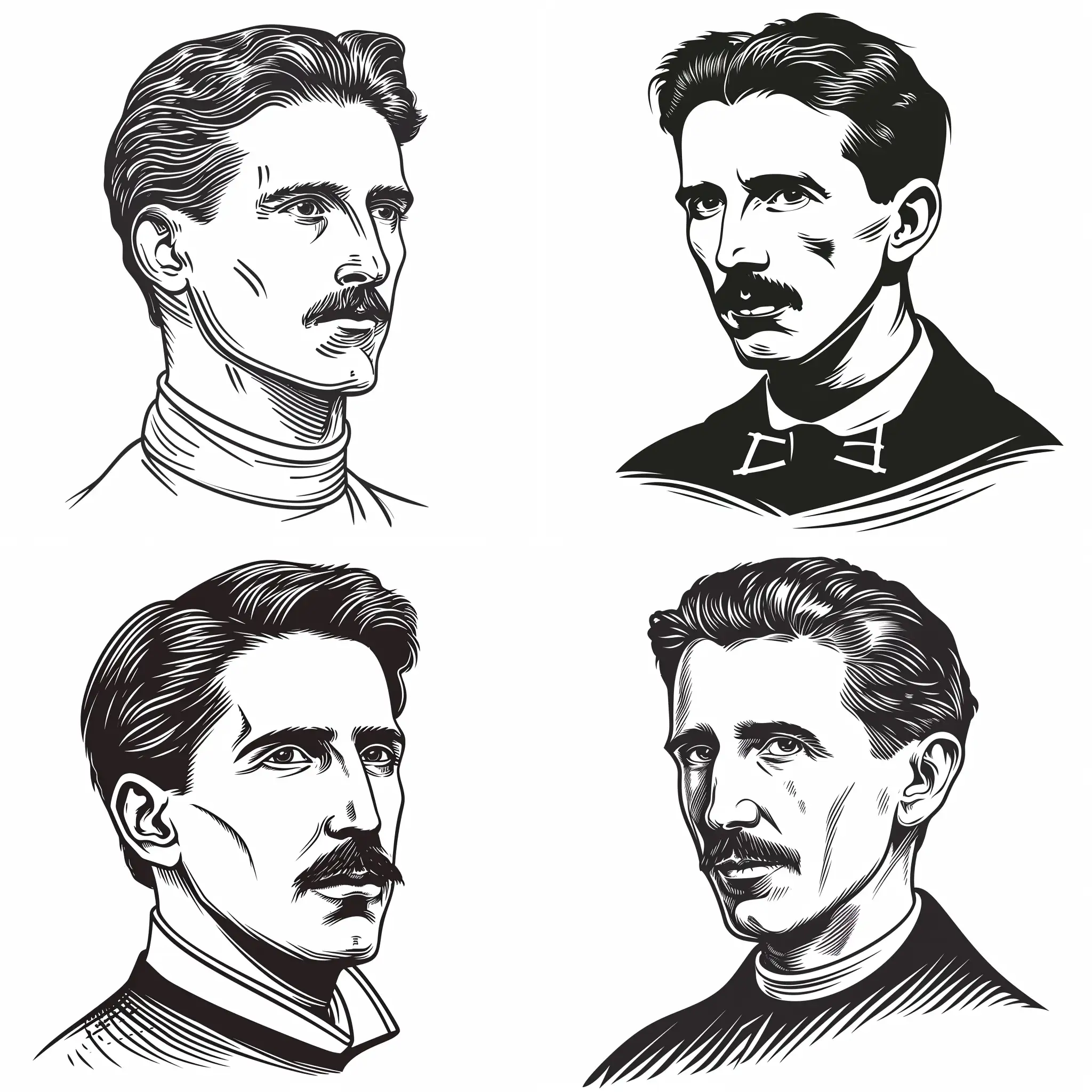 Nikola-Tesla-Portrait-with-Minimalistic-Lines