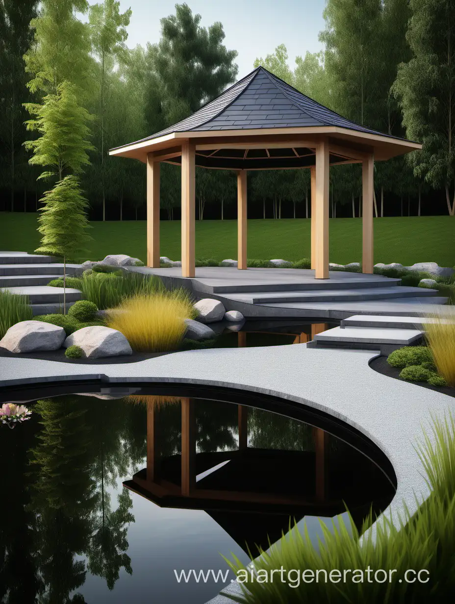Modern-Style-Pond-and-Gazebo-Landscape-Design