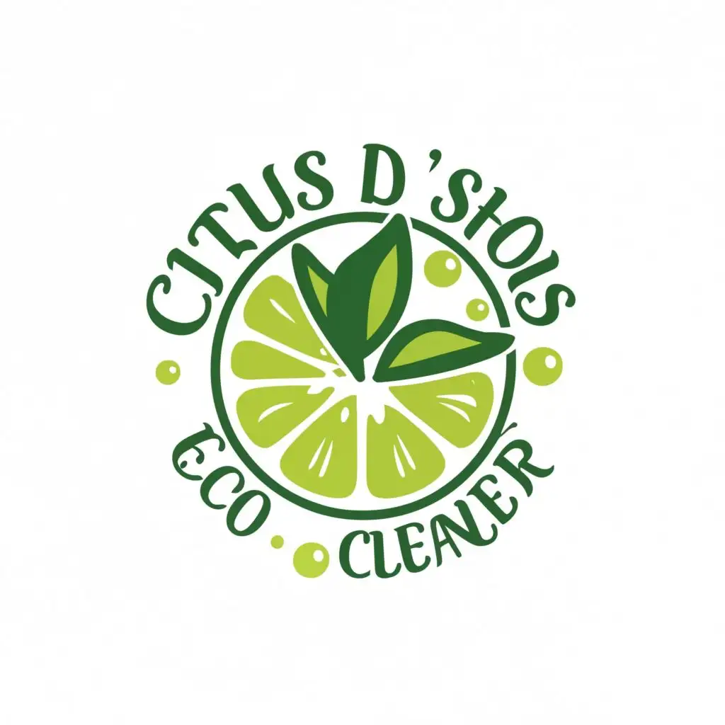 logo, Lime and cleaner, with the text "Citrus D'shoes Ecocleaner", typography