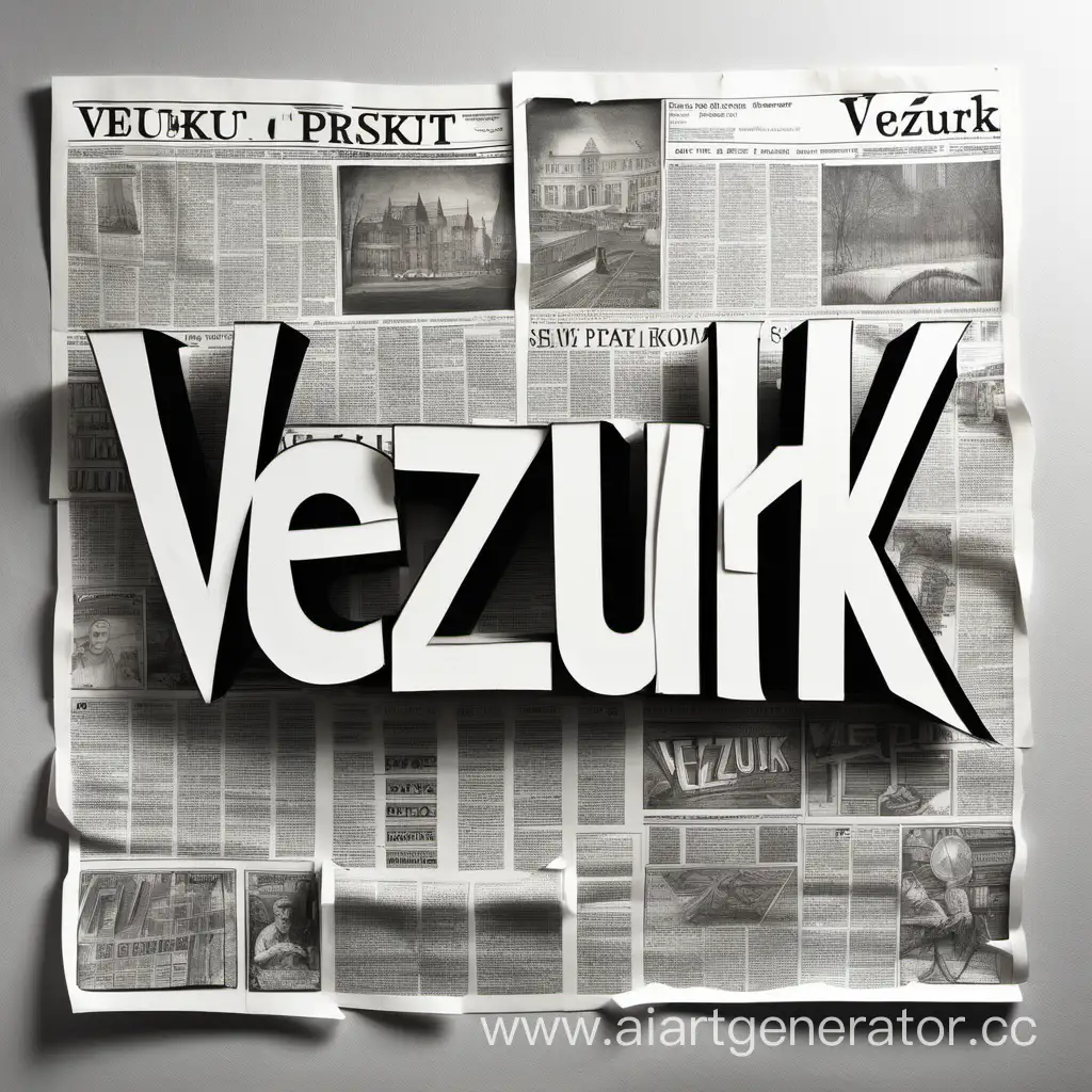 Creative-Vezurik-Typography-Crafted-from-Newspaper-CutOuts