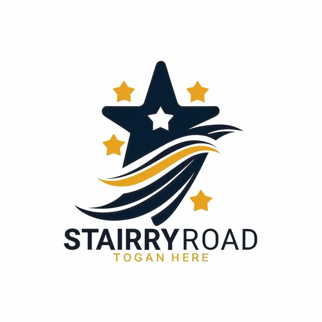 LOGO-Design-For-HJ-Starry-Road-Celestial-Star-Symbol-with-Travel-Typography