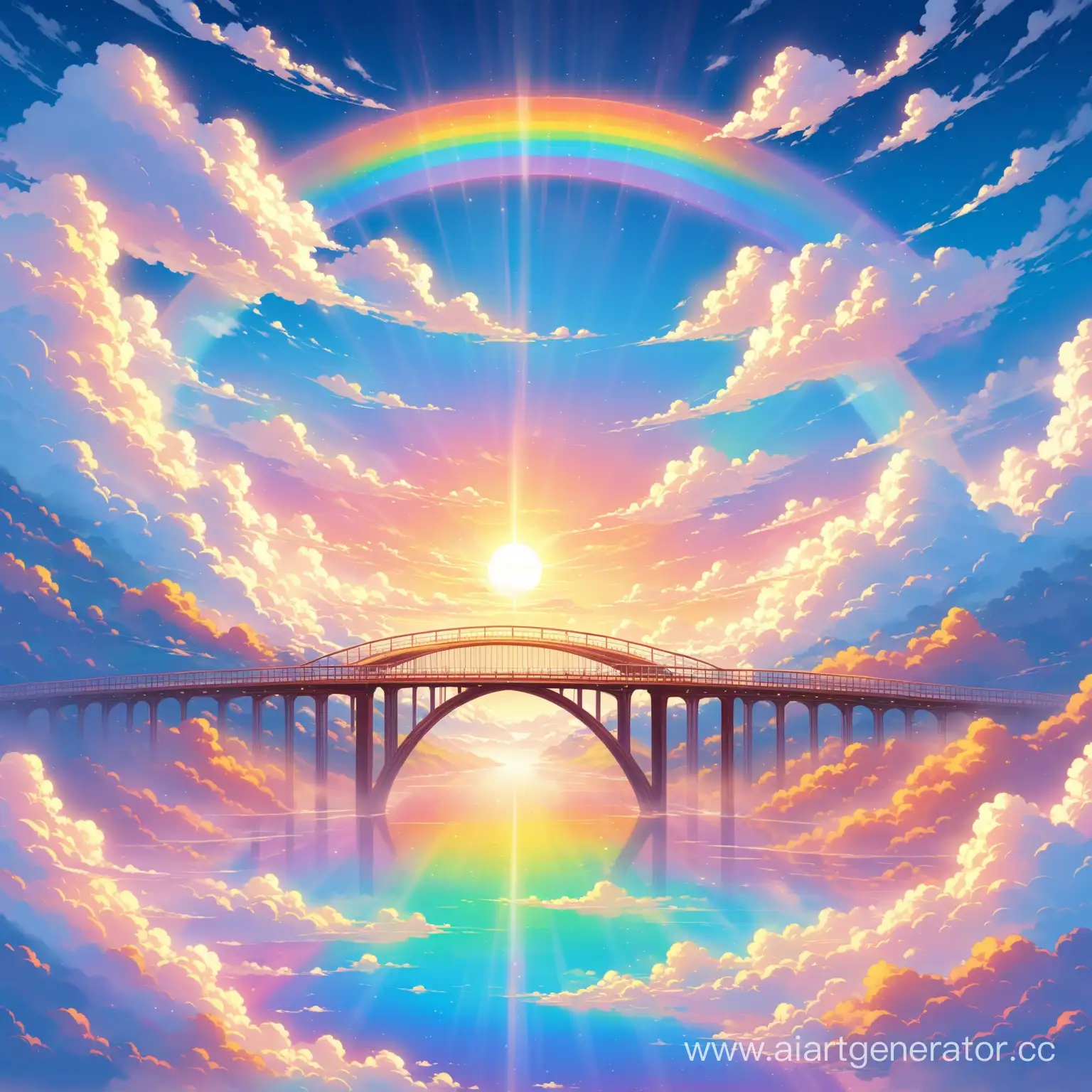 мост из радуги облака