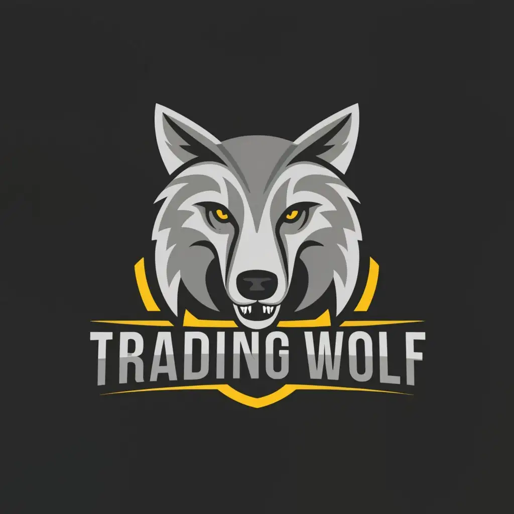 a logo design,with the text "Trading wolf", main symbol:Wolf,Moderate,be used in Finance industry,clear background