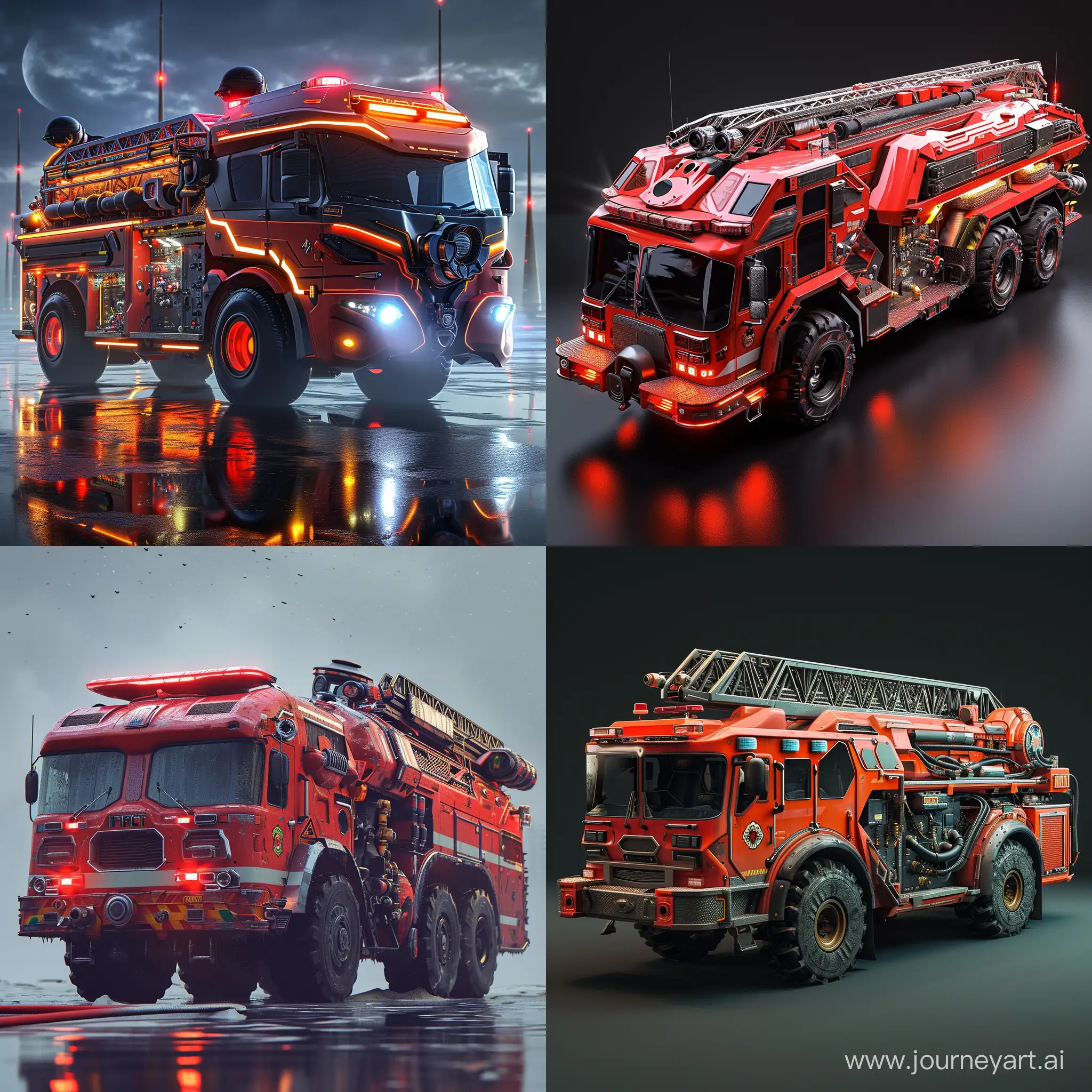 NeoFuturistic-Fire-Truck-in-Perfect-Angle-SciFi-Art-for-ArtStation-and-DeviantArt