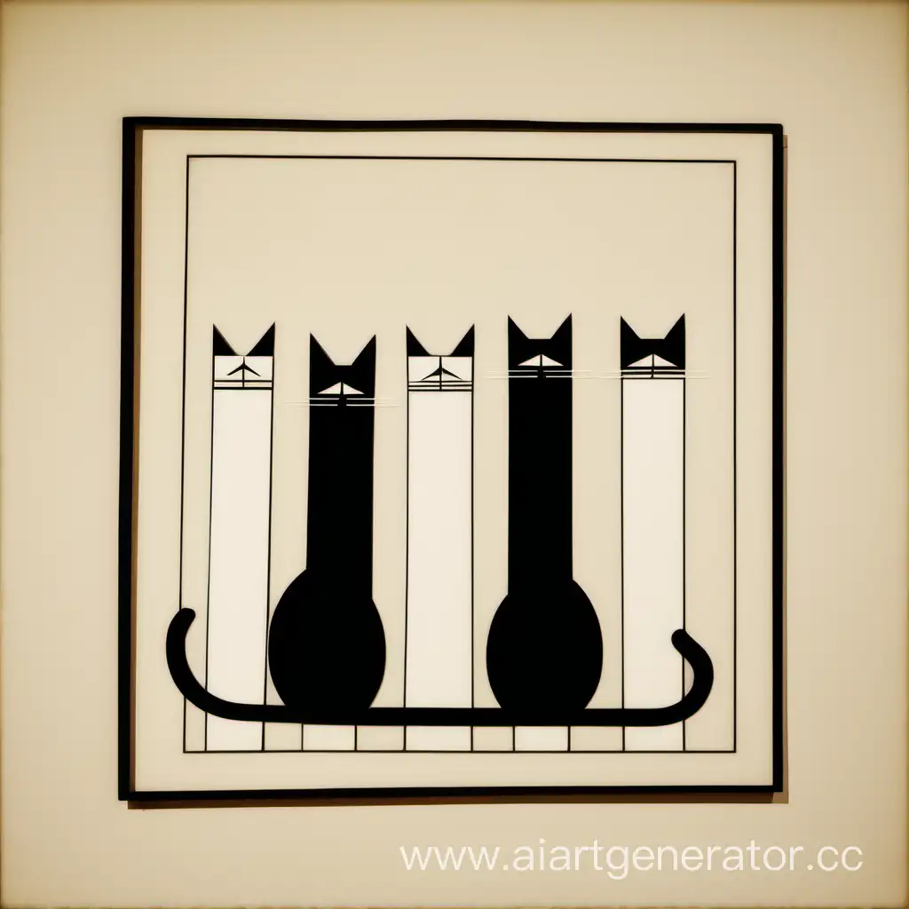 Three cats suprematism