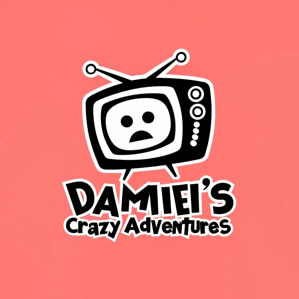 a logo design,with the text "DAMiEN'S CRAZY ADVENTURES", main symbol:blank eyes
tv,complex,be used in Entertainment industry,clear background