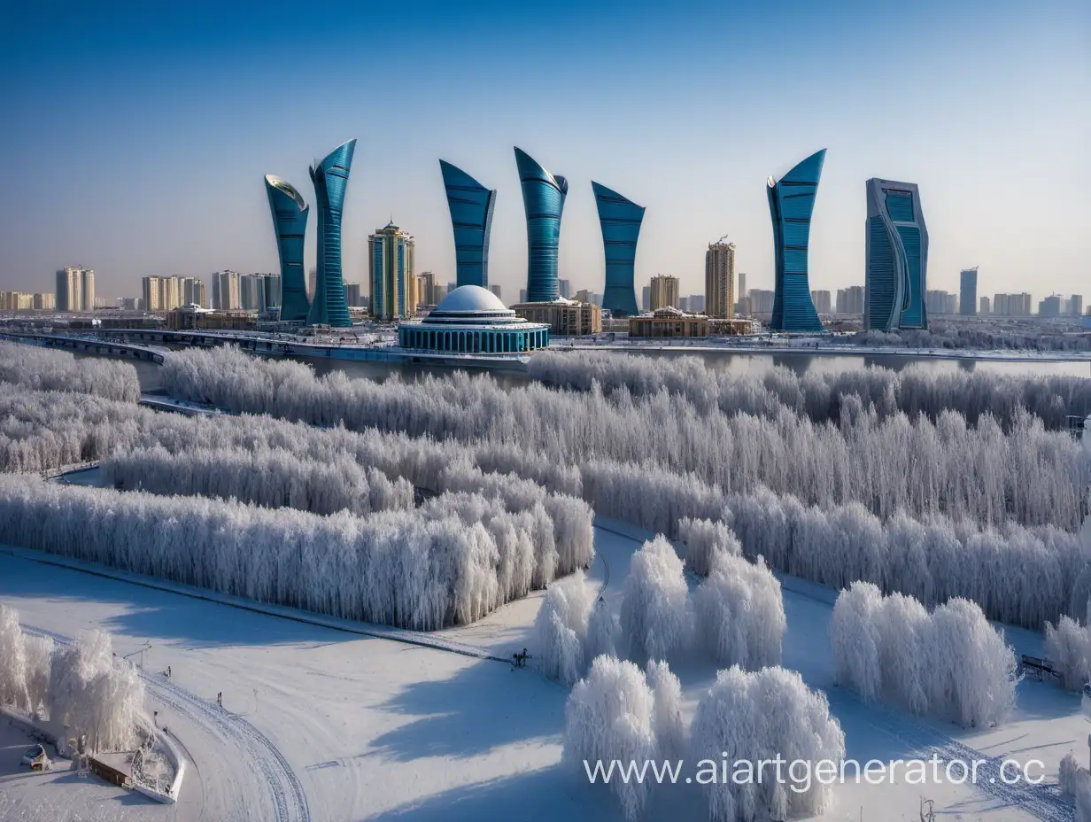 Казахстан, зима, город 