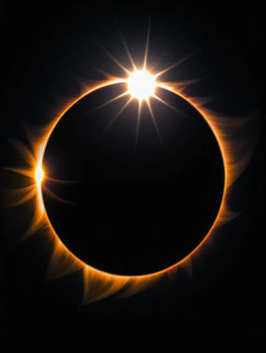 
Isolated Large total solar eclipse background with confined within frame border. Do not crop images. 


