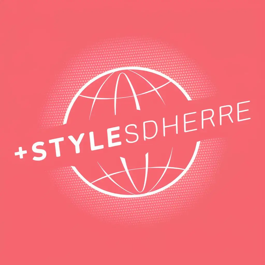 logo, world and pink, with the text "StyleSphere", typography