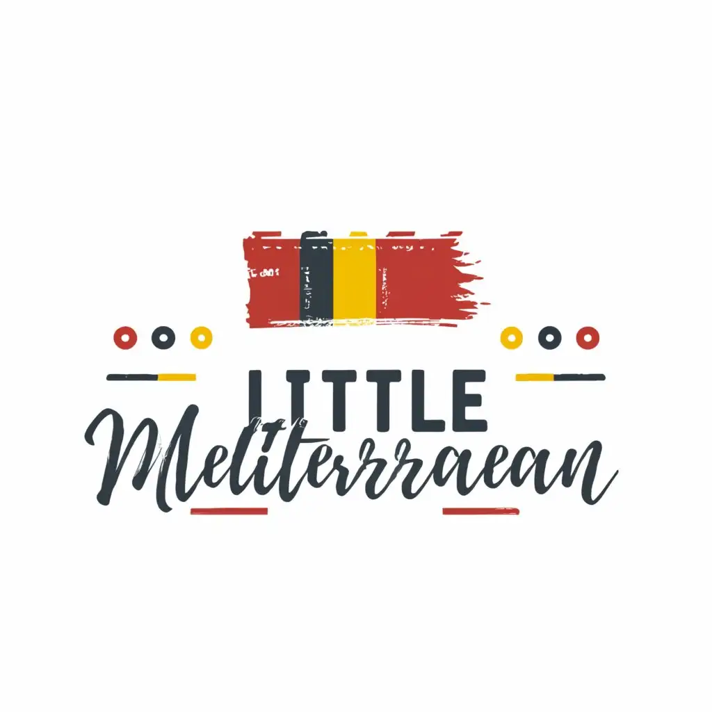 a logo design,with the text "Little Mediterranean", main symbol:Romanian flag ,Moderate,be used in Restaurant industry,clear background