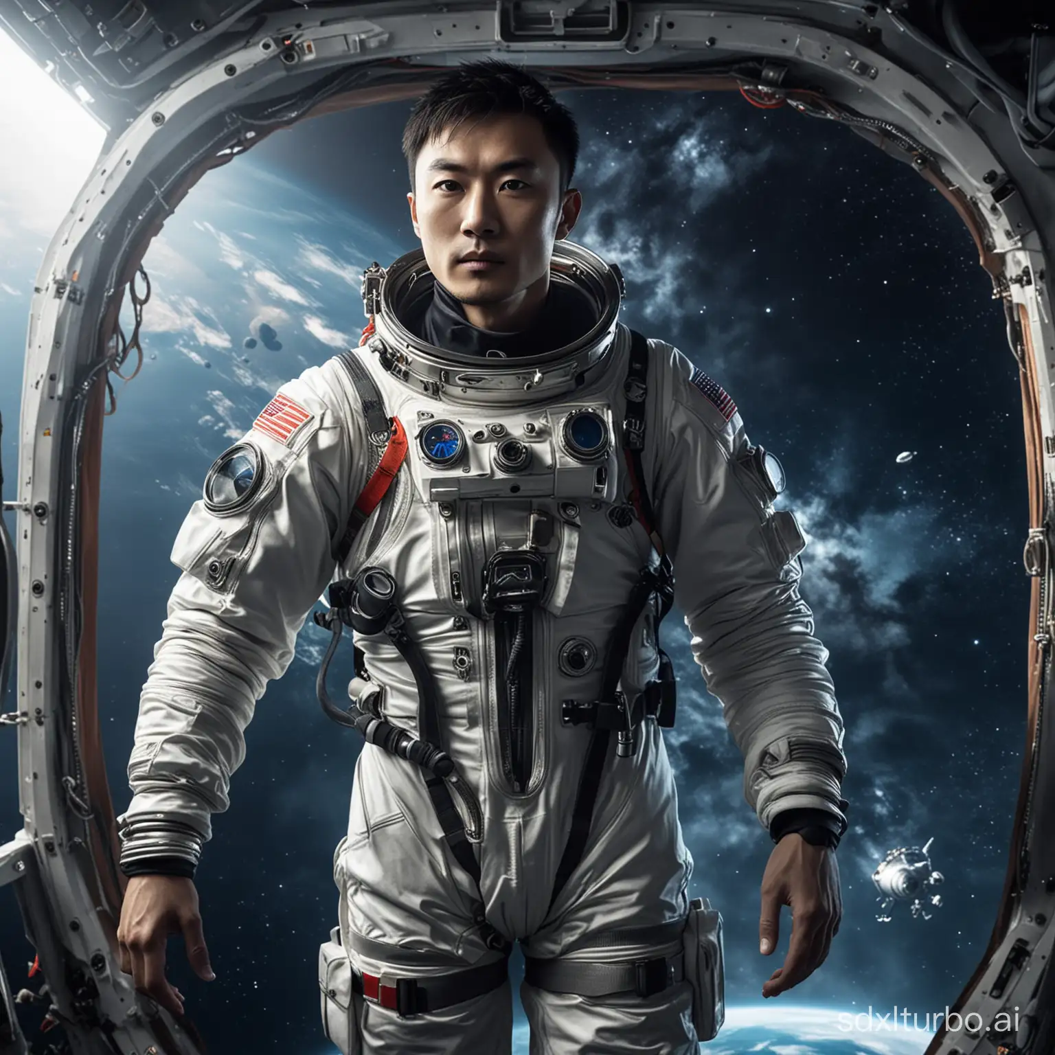 Chinese-Diving-Hero-Fu-Wentao-in-Space-Aboard-Jiaolong-SciFi-Exploration
