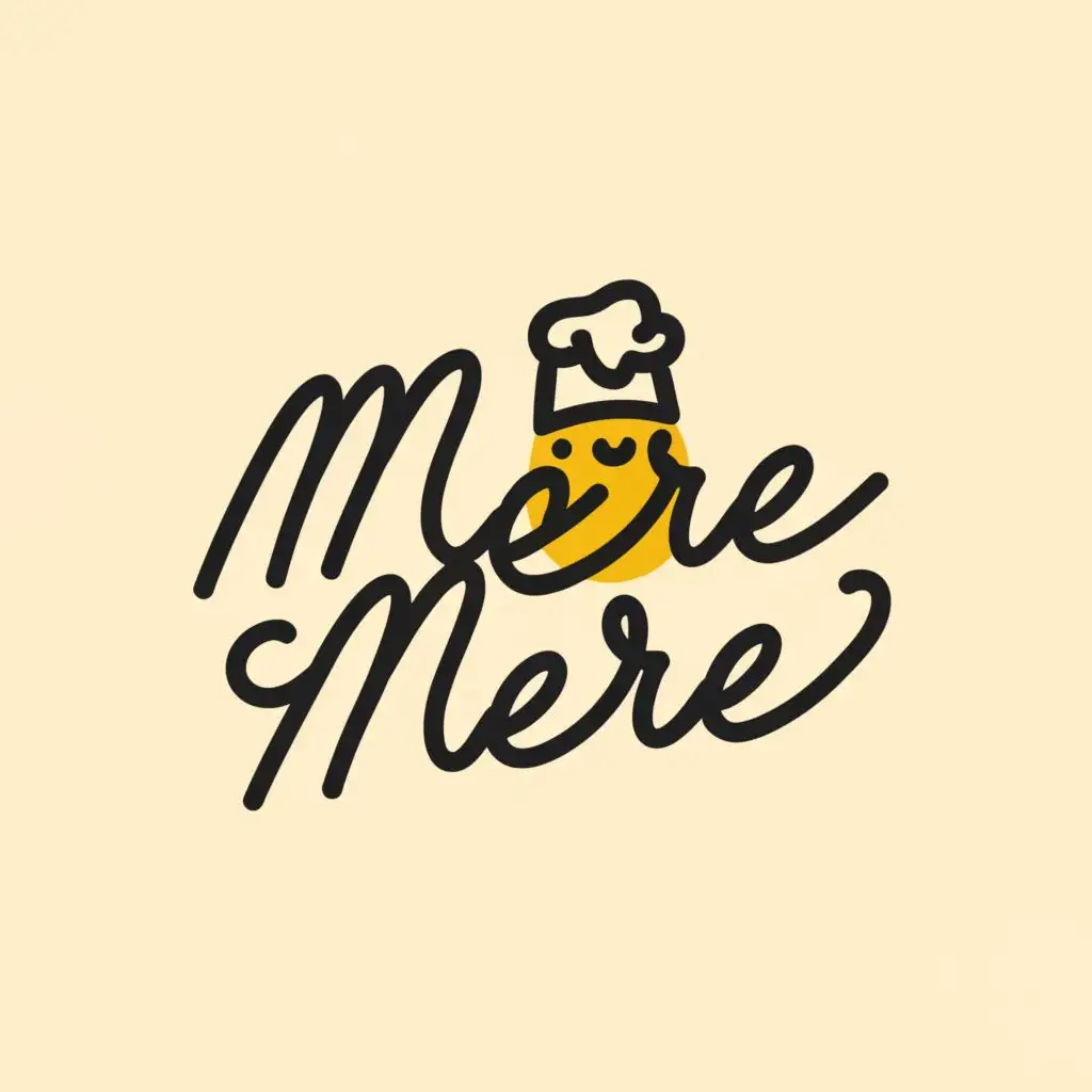 a logo design,with the text "Mere Mere", main symbol:a character made of butter

,Moderate,be used in Restaurant industry,clear background