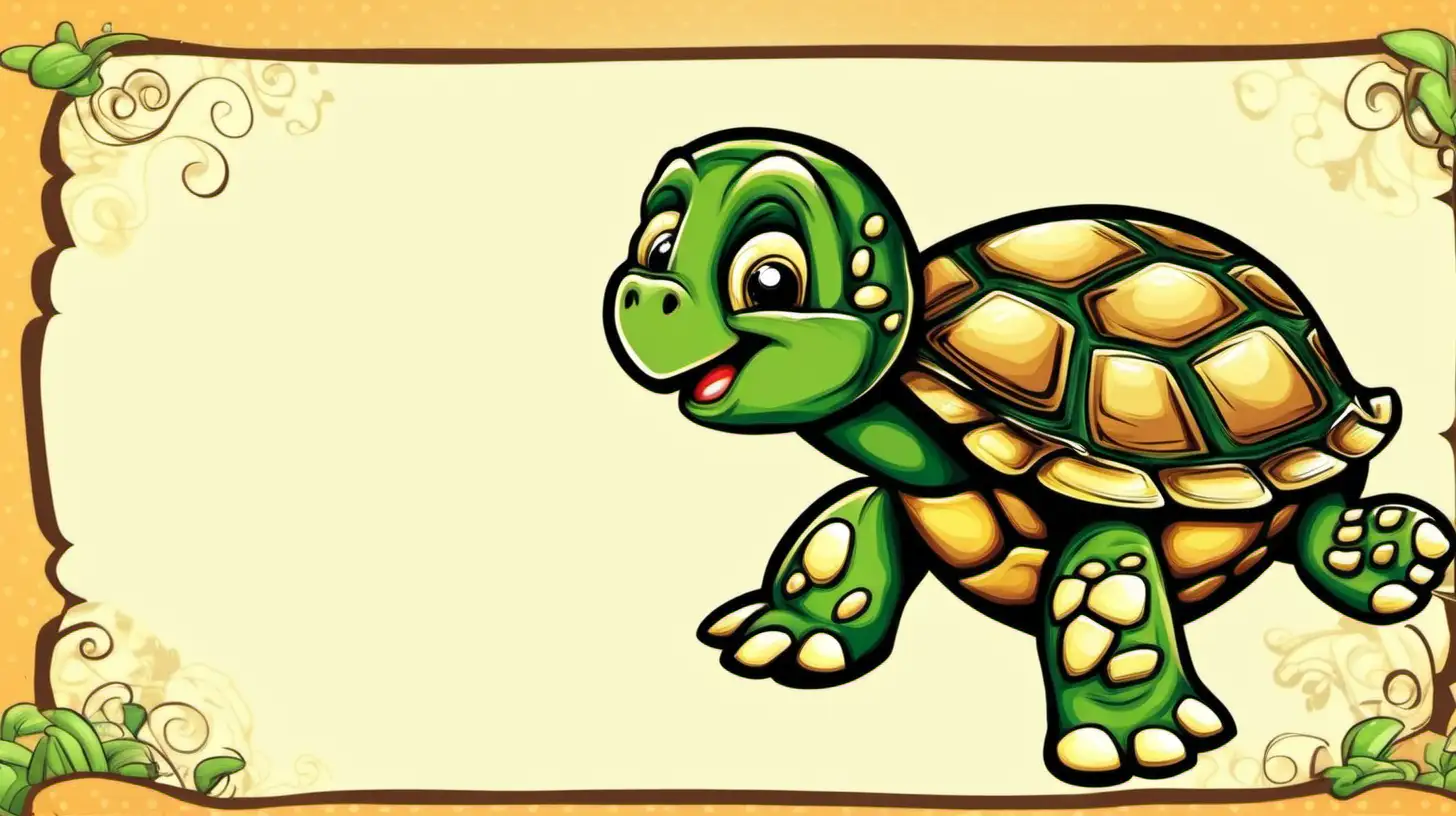 Curious Cartoon Turtle Banner for Childlike Delight