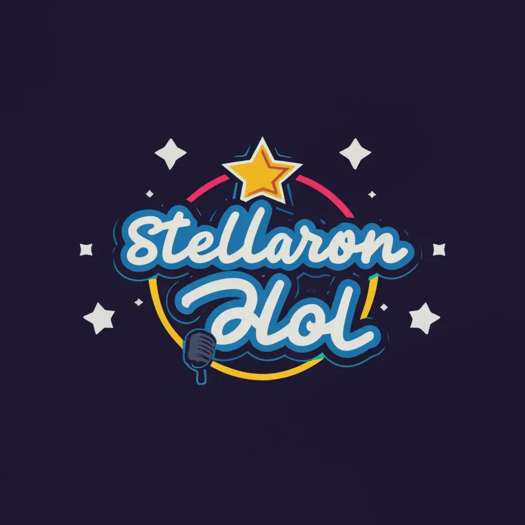 a logo design,with the text "Stellaron Idol", main symbol:Mic and star,Moderate,clear background