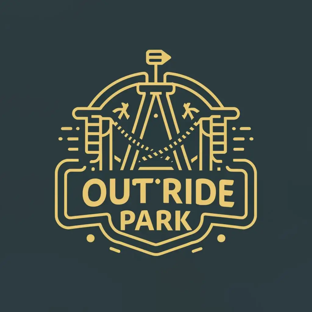 logo, Rope Park, with the text "Outride Park", typography, be used in Entertainment industry