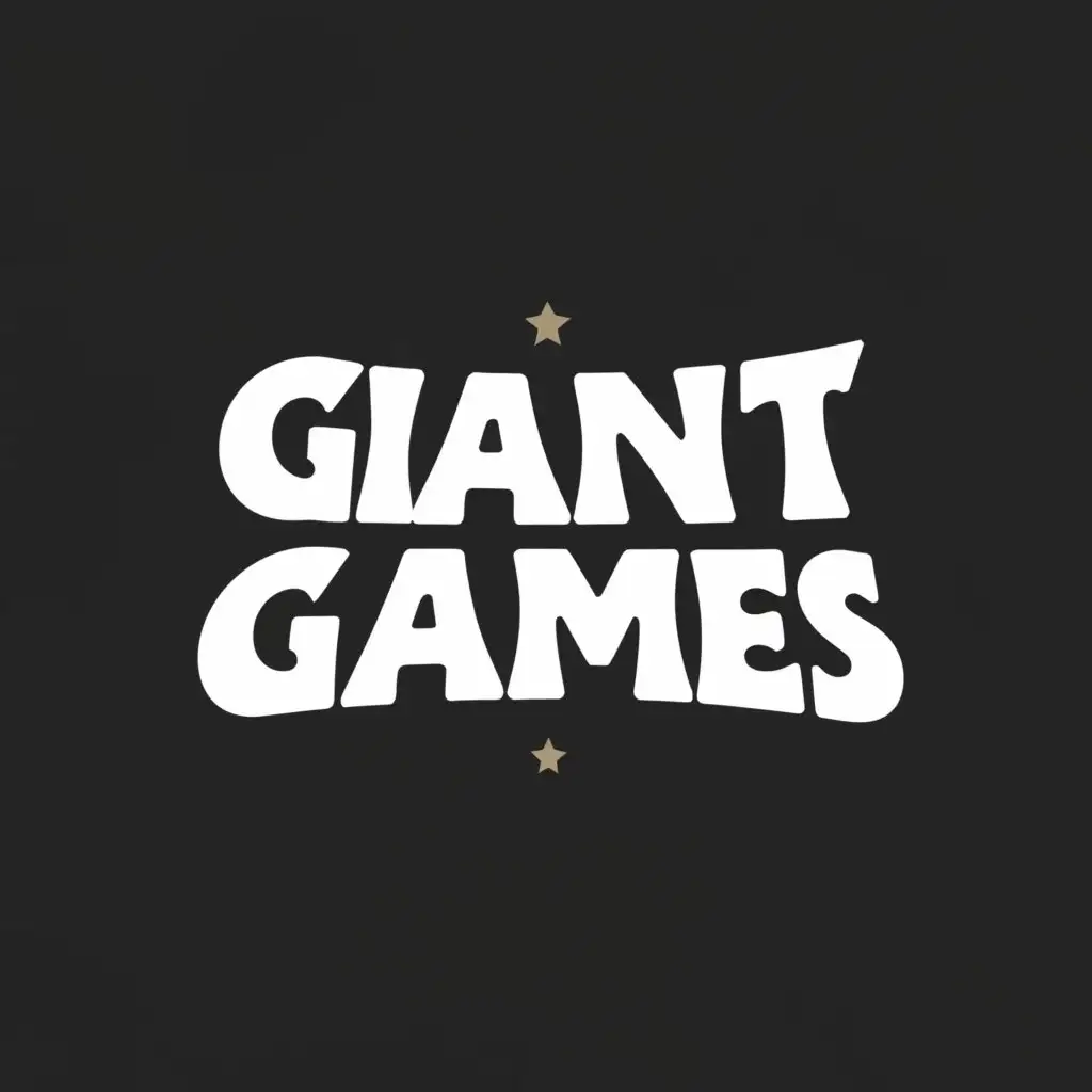 a logo design,with the text "GIANT GAMES", main symbol:rock font,Moderate,be used in Travel industry,clear background