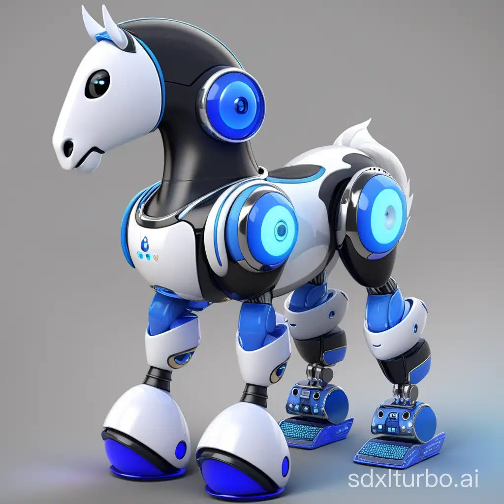 Your task is to generate a HI TECH Astro Bot body with a horse head for a company.